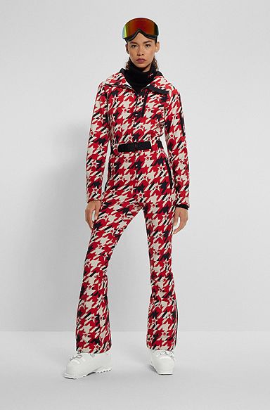 BOSS x Perfect Moment hooded ski suit, Red Patterned