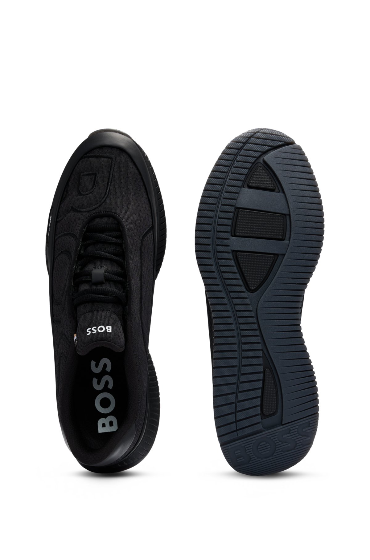 BOSS - TTNM EVO embroidered-logo trainers with rubberised faux leather