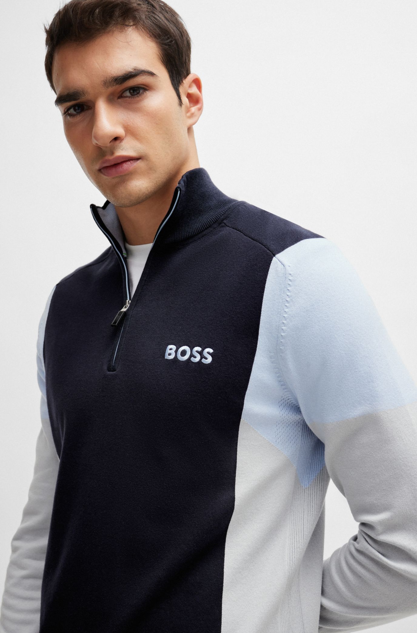 Hugo boss half zip hot sale polo