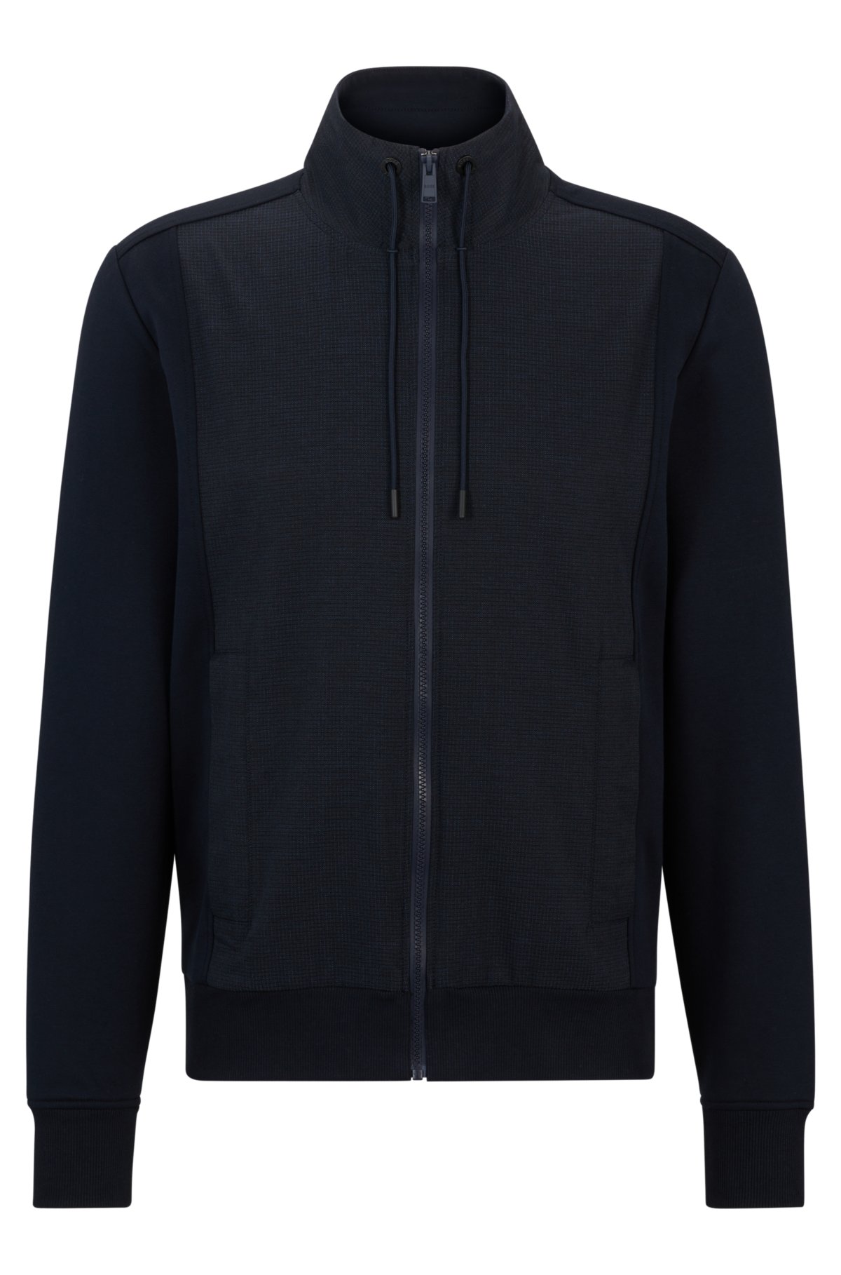 Packable zip-up sweatshirt with air-mesh panels, Dark Blue
