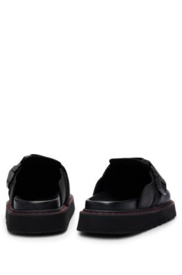 HUGO - Slipper aus Leder mit Logo-Schließe