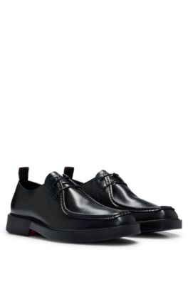HUGO Leather Derby shoes designed in Portugal with embossed logos