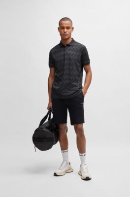 BOSS - Relaxed-fit polo shirt with monogram jacquard