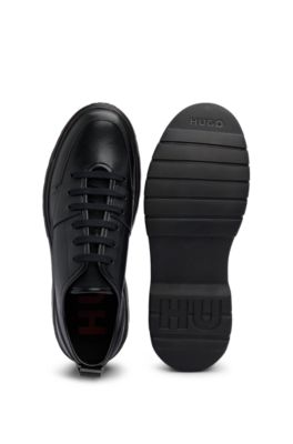 HUGO Leather Oxford shoes with stacked logo and EVA sole