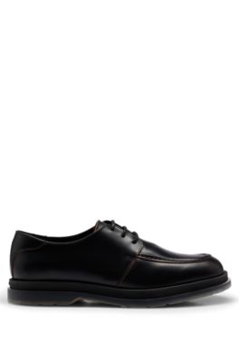 HUGO Leather Derby shoes with translucent rubber sole