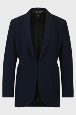 Veste Regular Fit avec devant bord &agrave; bord, Bleu fonc&eacute;
