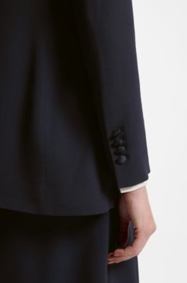 Regular-Fit Blazer ohne Verschluss, Dunkelblau