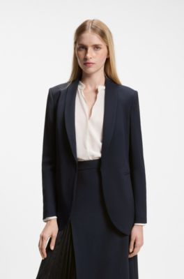 Regular-Fit Blazer ohne Verschluss, Dunkelblau