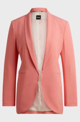 Regular-fit blazer met open voorkant, Koraal