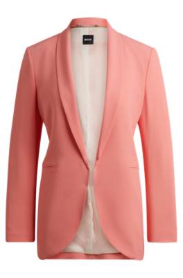 Hugo Boss Regular-fit Jacket With Edge-to-edge Front In Pink