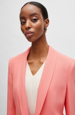 Regular-fit jacket with edge-to-edge front, Coral