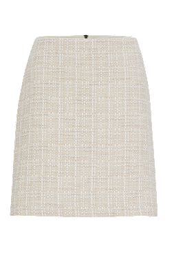 Tweed mini skirt with rear zip