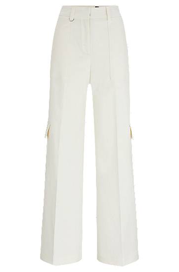 Straight-fit trousers in a cotton blend, Hugo boss