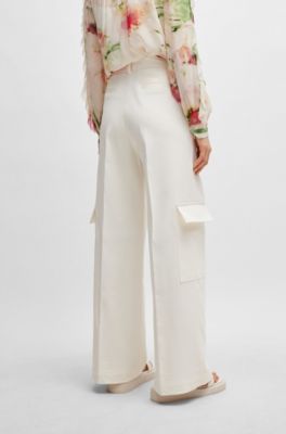 BOSS - ストレートフィットパンツ コットンブレンド 