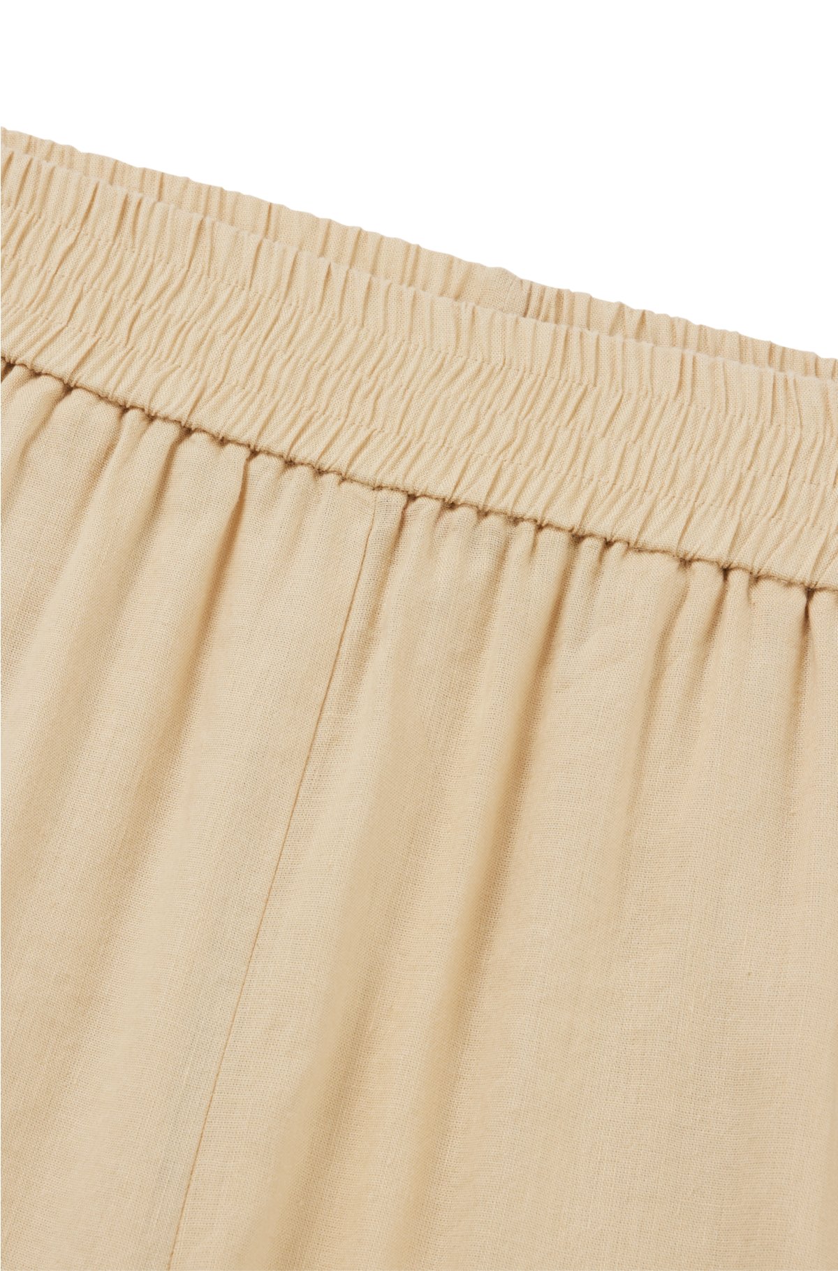 Linen-blend shorts with a wide leg, Light Beige