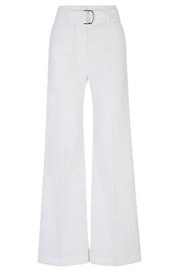 Relaxed-fit trousers in a linen blend, Hugo boss