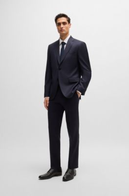 Slim-fit shirt in structured stretch cotton, White