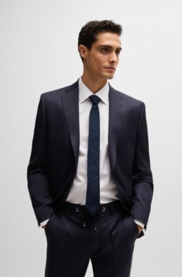 Slim-fit shirt in structured stretch cotton, White