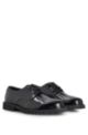 Derby shoes in brush-off leather with lug sole, Black