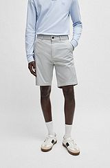 Slim-fit shorts in stretch-cotton twill, Light Grey
