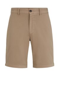 BOSS - Slim-Fit Shorts aus elastischem Baumwolle-Twill