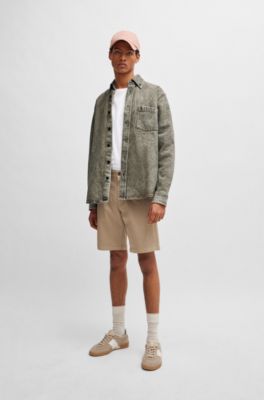 BOSS - Slim-Fit Shorts aus elastischem Baumwolle-Twill 