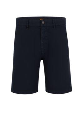 BOSS - Slim-Fit Shorts aus elastischem Baumwolle-Twill