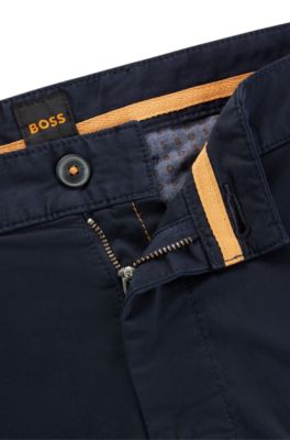BOSS - Slim-Fit Shorts aus elastischem Baumwolle-Twill 