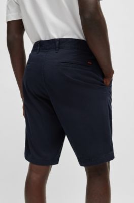 BOSS - Slim-Fit Shorts aus elastischem Baumwolle-Twill 