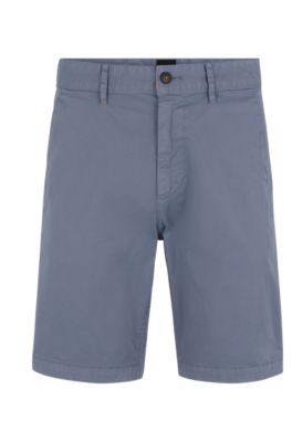BOSS - Slim-Fit Shorts aus elastischem Baumwolle-Twill 