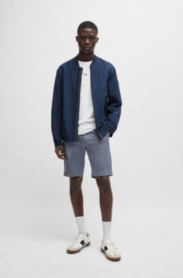 BOSS - Slim-Fit Shorts aus elastischem Baumwolle-Twill 