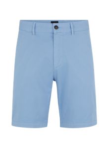 BOSS - Slim-Fit Shorts aus elastischem Baumwolle-Twill 