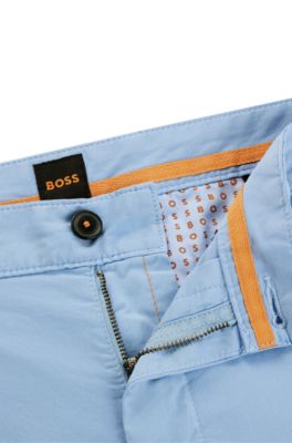 BOSS - Slim-Fit Shorts aus elastischem Baumwolle-Twill 