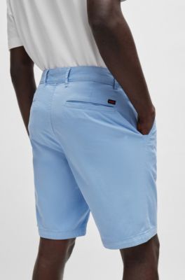BOSS - Slim-Fit Shorts aus elastischem Baumwolle-Twill 