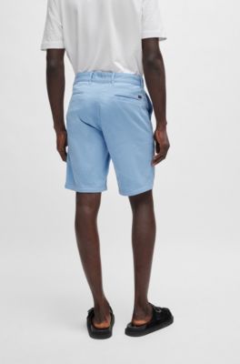 BOSS - Slim-Fit Shorts aus elastischem Baumwolle-Twill 