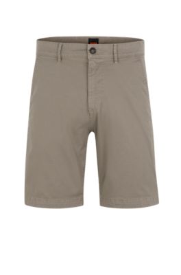 BOSS - Slim-Fit Shorts aus elastischem Baumwolle-Twill