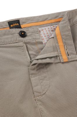 BOSS - Slim-Fit Shorts aus elastischem Baumwolle-Twill
