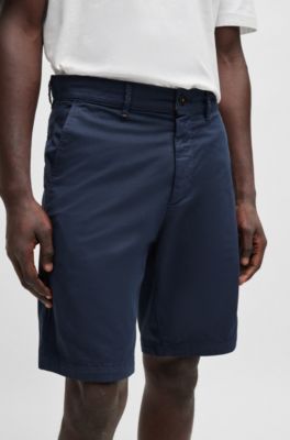 BOSS - Slim-Fit Shorts aus elastischem Baumwolle-Twill