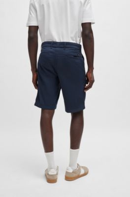 BOSS - Slim-Fit Shorts aus elastischem Baumwolle-Twill