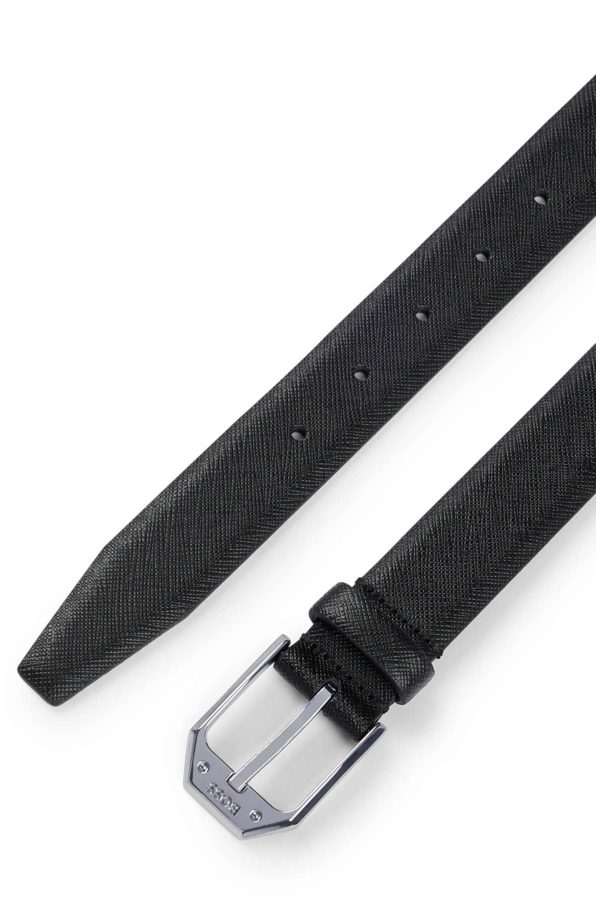 BOSS - aus Gürtel Leder mit italienischem Logo-Schließe schräger