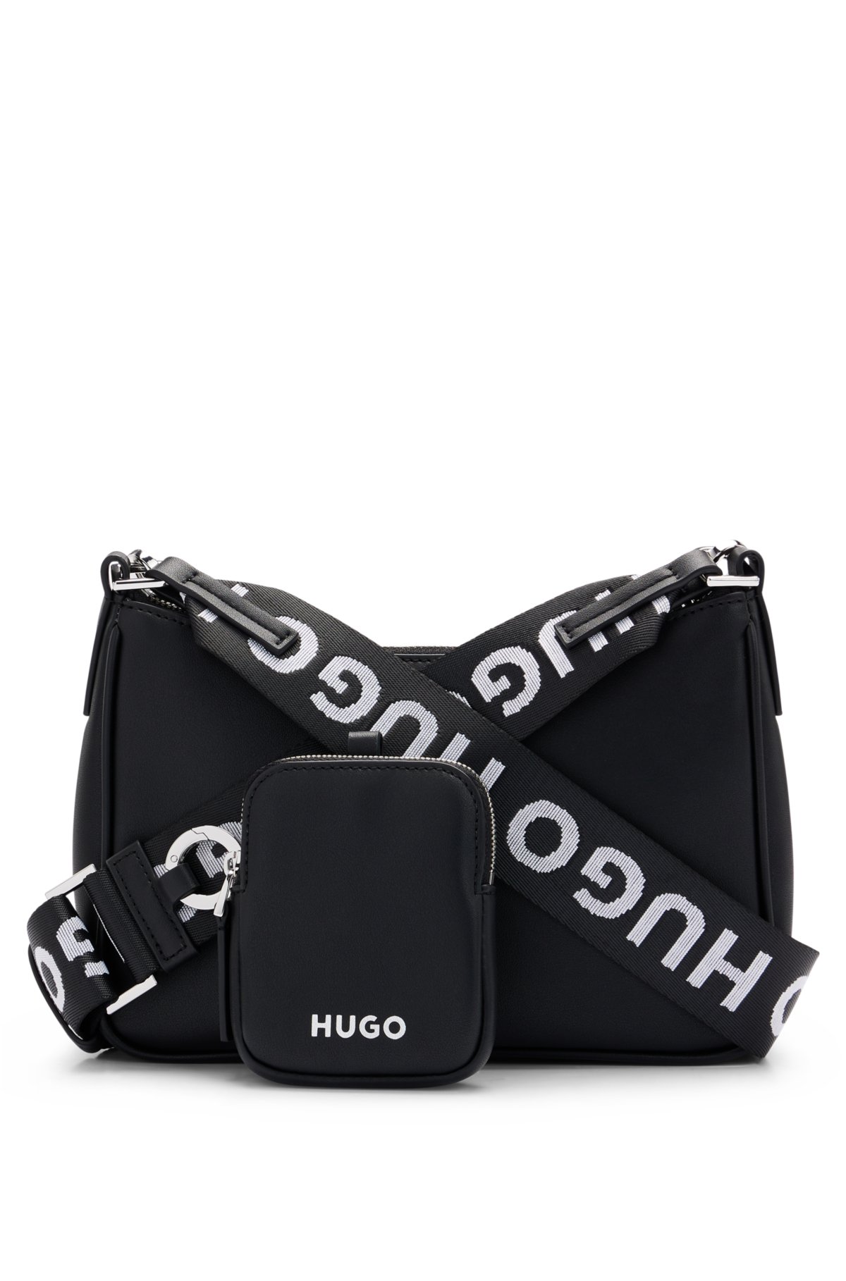 HUGO - Umhängetasche mit abnehmbaren Logo-Prägung und Pouches