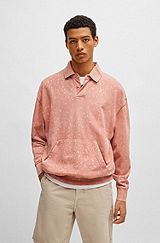 Relaxed-fit sweatshirt in cotton terry with logo detail, light pink
