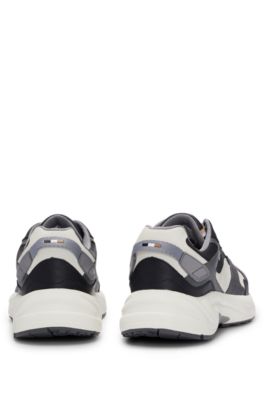 BOSS - Running-inspired trainers in mixed leathers