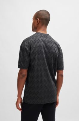 T-shirt BOSS Hommes – Maille Jacquard Décontractée, Coupe Relaxed, Manches Courtes