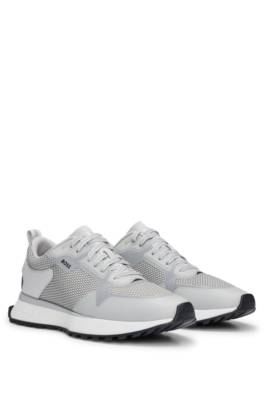 Hugo Boss Mixed-material Trainers With Mesh Details And Branding