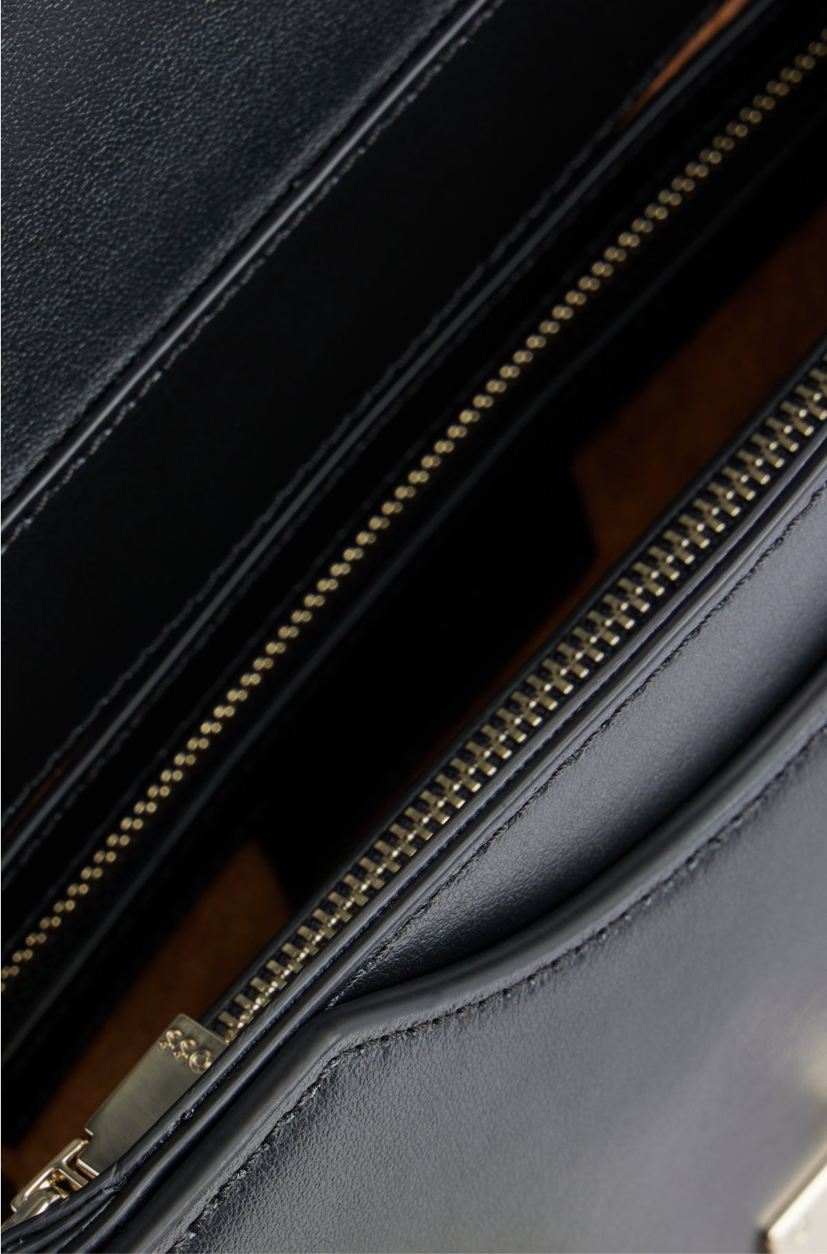 BOSS - Leather shoulder bag with monogram pattern
