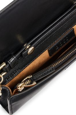 BOSS - Clutch aus Leder mit Metall-Logo