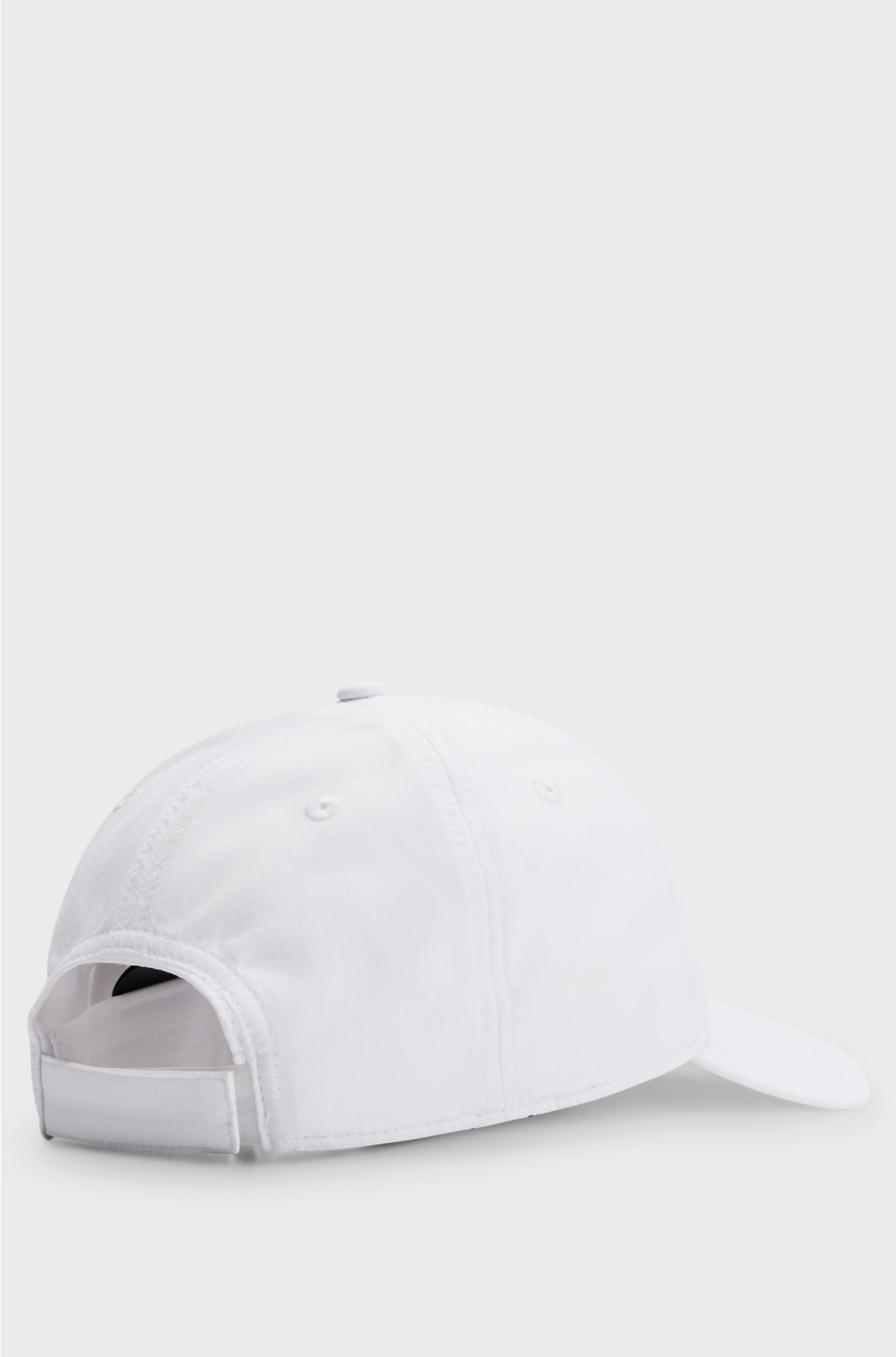 Ripstop logo cap with six panels, White
