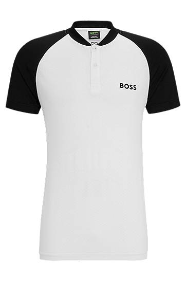 Slim-fit polo shirt with seamless knit, Hugo boss
