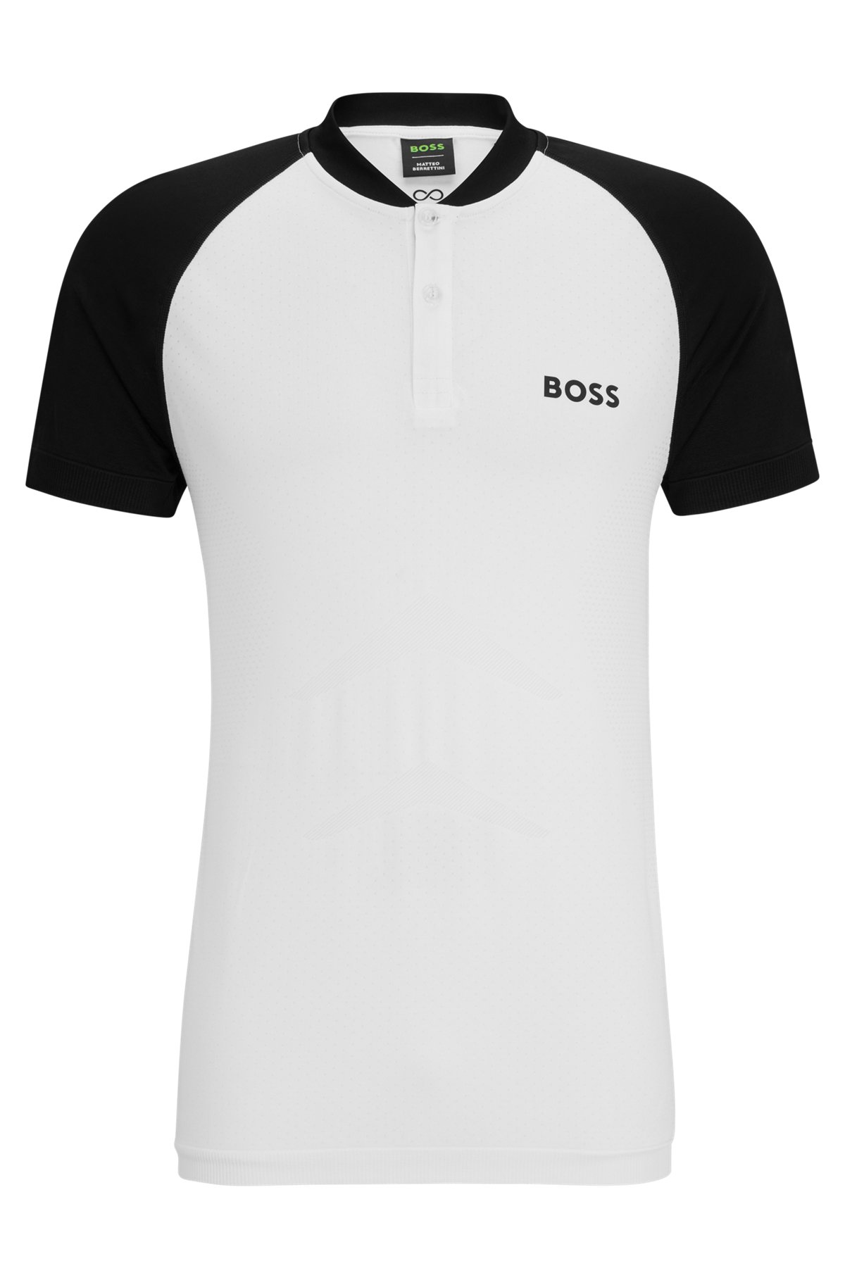 Slim-fit polo shirt with seamless knit, White